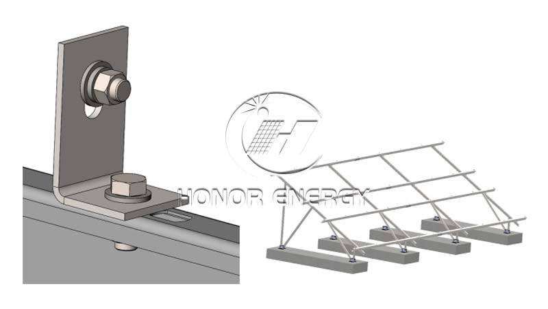 Concrete Steel Solar Flat Roof Mount