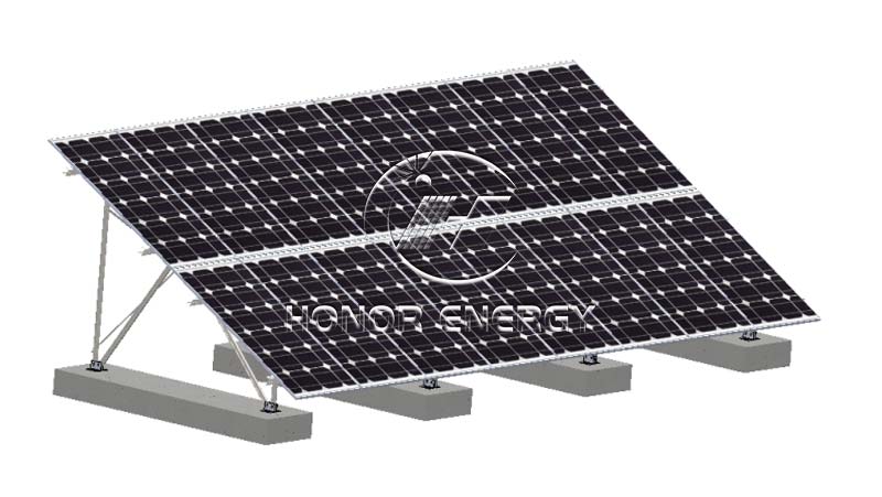 Concrete Steel Solar Flat Roof Mount